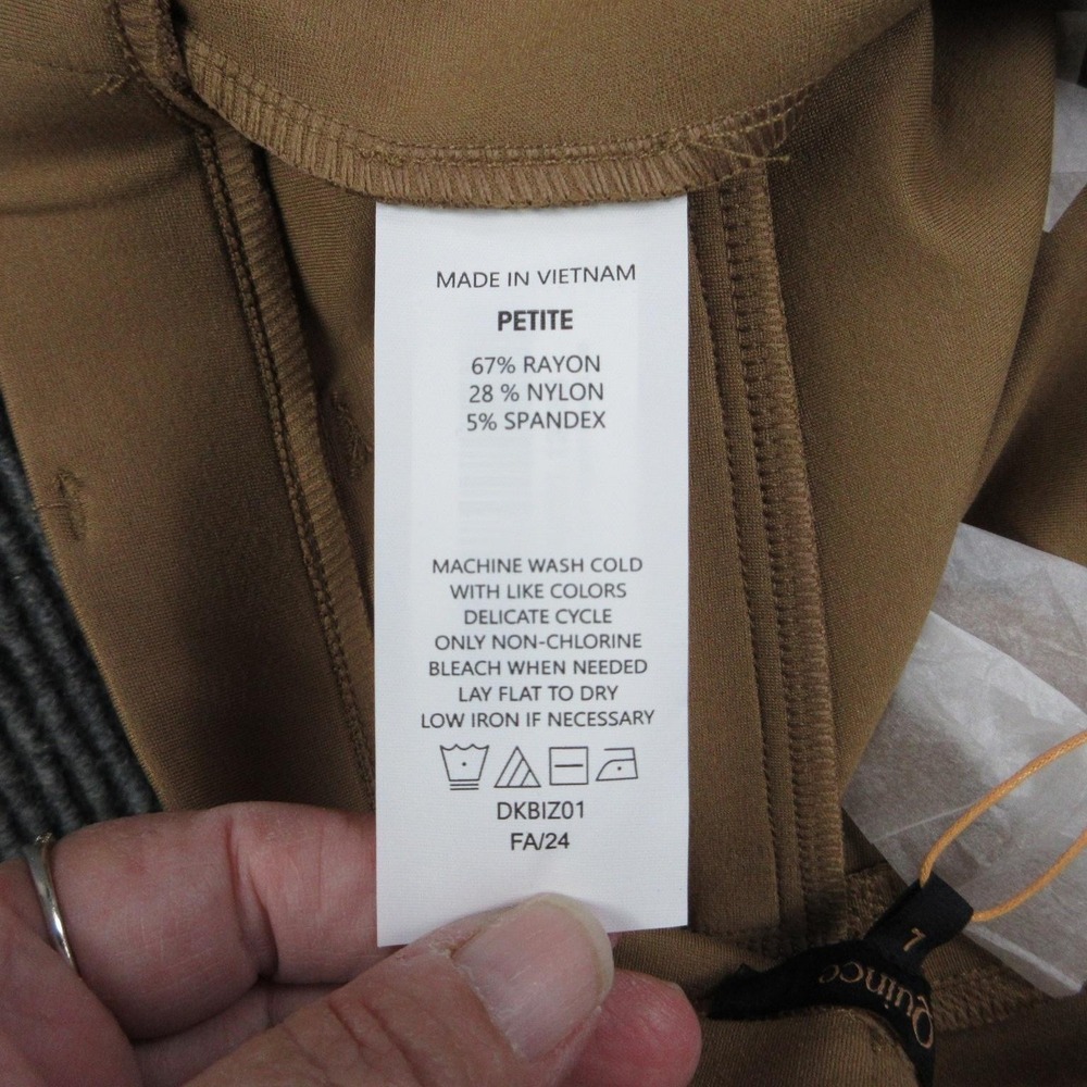 Quince Pants Womens Petite L Roasted Pecan Ponte Bootcut Stretch 31x28.5* NWT - Picture 12 of 16
